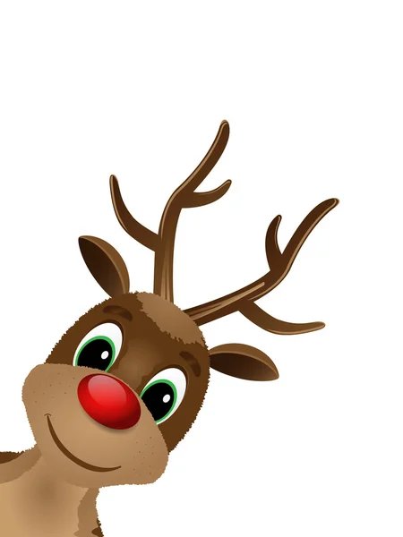 Reindeer with red nose. — Stock Vector