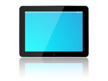 beyaz arkaplan üzerindeki tablet pc.