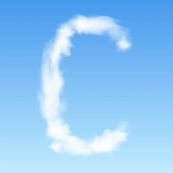 手紙 c という形で雲 — ストックベクタ