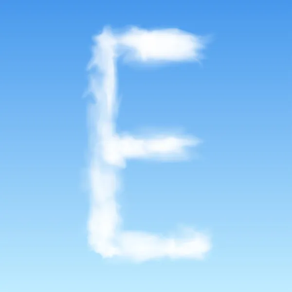 Wolken in Form des Buchstabens e — Stockvektor