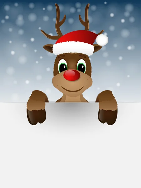 Ren geyiği santa şapka ile.