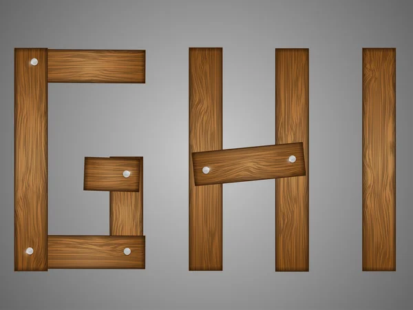 木制的字母表。粗略的信件 — 图库矢量图片