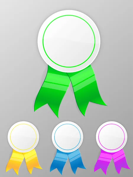 Blank award medal with ribbon. — Stock Vector