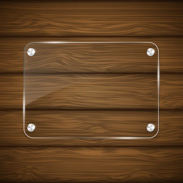 Wooden texture with glass. — Stock Vector