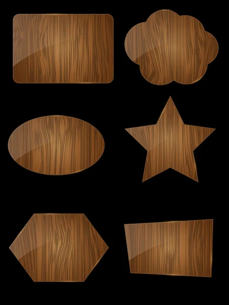 Set kerangka kayu - Stok Vektor