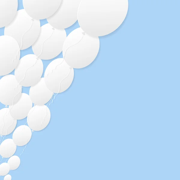 Ballons en papier sur fond bleu — Image vectorielle