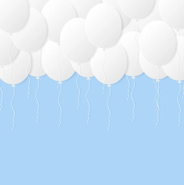 Mavi zemin üzerine kağıt balonlar — Stok Vektör