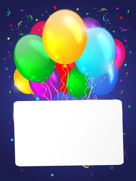 Witte achtergrond met veelkleurige ballonnen — Stockvector