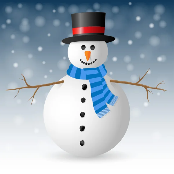 Weihnachtsgrußkarte mit Schneemann — Stockvektor