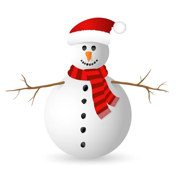 Snowman isolated on white background. — Stock Vector