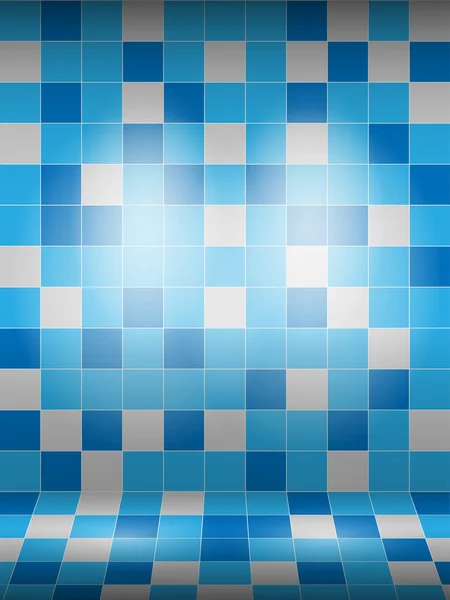 Інтер'єр синьої мармурової плиткової стіни зі світлом . — стоковий вектор