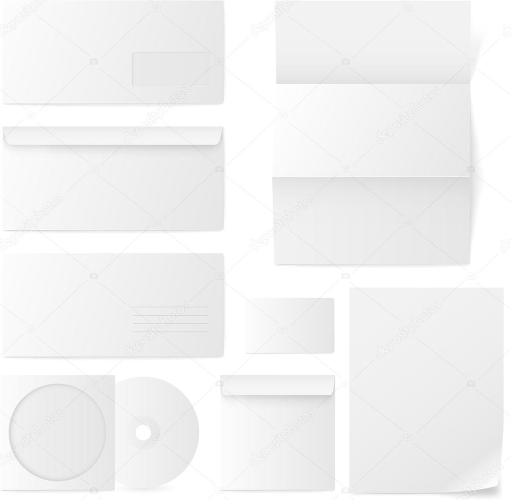 Set of paper envelopes.