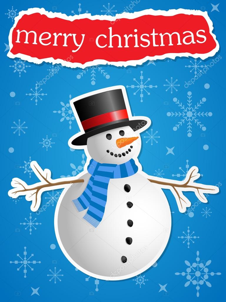 Christmas Greeting Card with snowman