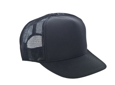 Black baseball hat isolated on white