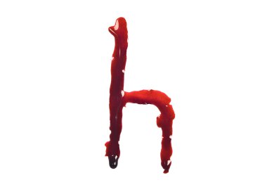Dripping slashed blood fonts the letter lower case h clipart