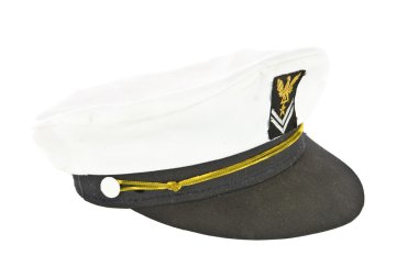 Beyaz Deniz şapka üzerine beyaz izole