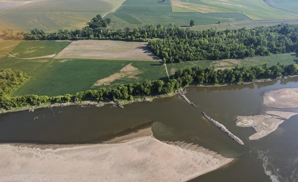 Luchtfoto van een landschap in het mid westen — Stockfoto