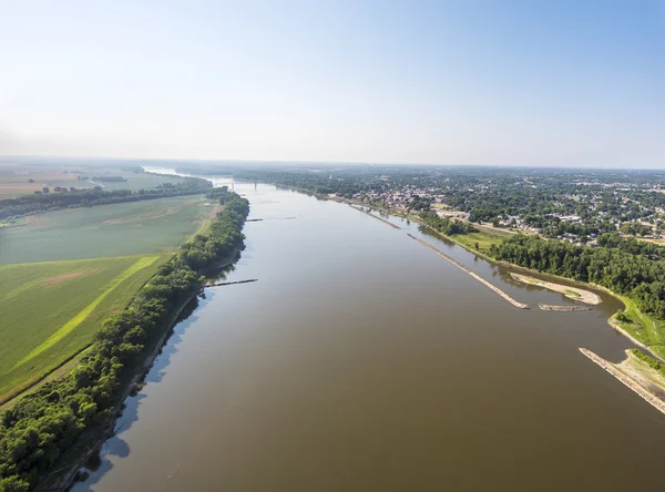 Letecký pohled na krajinu v polovině západ — Stock fotografie