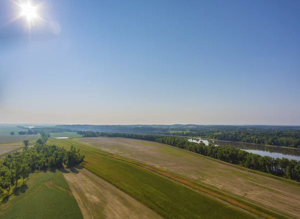 Vista aérea de uma paisagem no centro-oeste — Fotografia de Stock