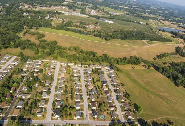 Luchtfoto van een landschap in het mid westen — Stockfoto