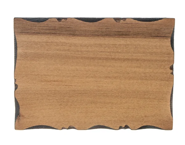 Oude plank van hout geïsoleerd op een witte achtergrond voor teken — Stockfoto