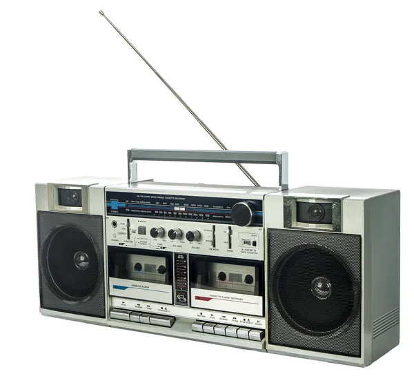 Retro ghetto blaster isolerad på vit — Stockfoto