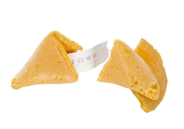 Fénykép egy elszigetelt törött fortune cookie-k — Stock Fotó