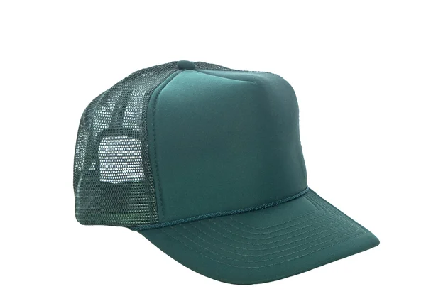 白で隔離される緑の野球帽 — ストック写真
