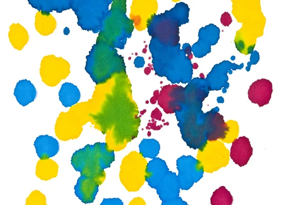 Colored ink splashes — Stock Photo, Image