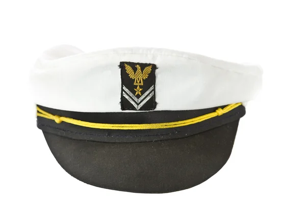 Bílý námořních klobouk izolovaných na bílém — Stock fotografie