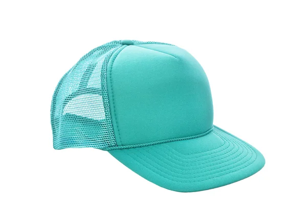 Chapéu de beisebol verde isolado em branco — Fotografia de Stock