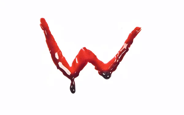 Dripping blood fonts the letter W — Stock Photo, Image