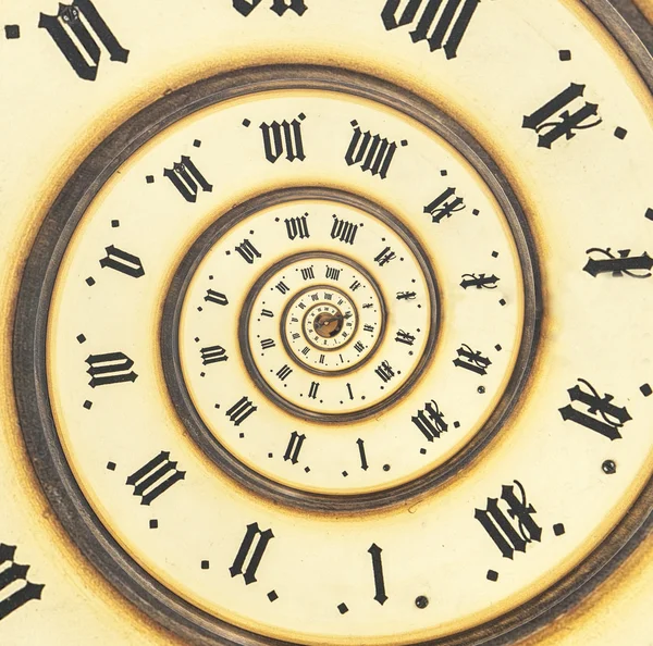 Infinity time with vintage clock. Digital generated — Stock Photo, Image