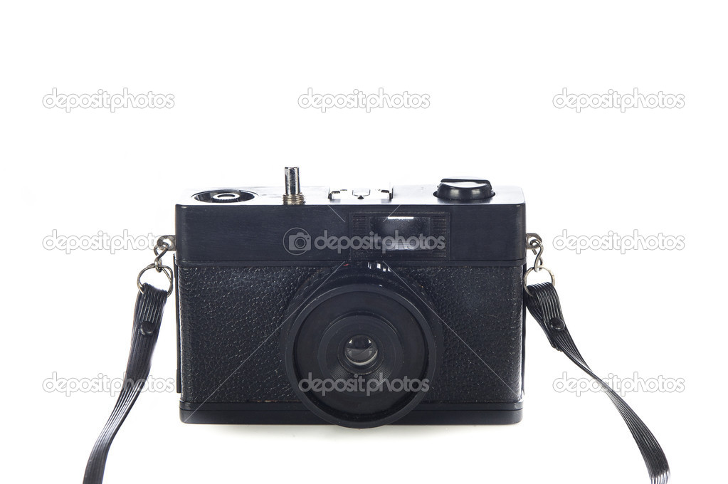Vintage 35mm film camera isolated on white