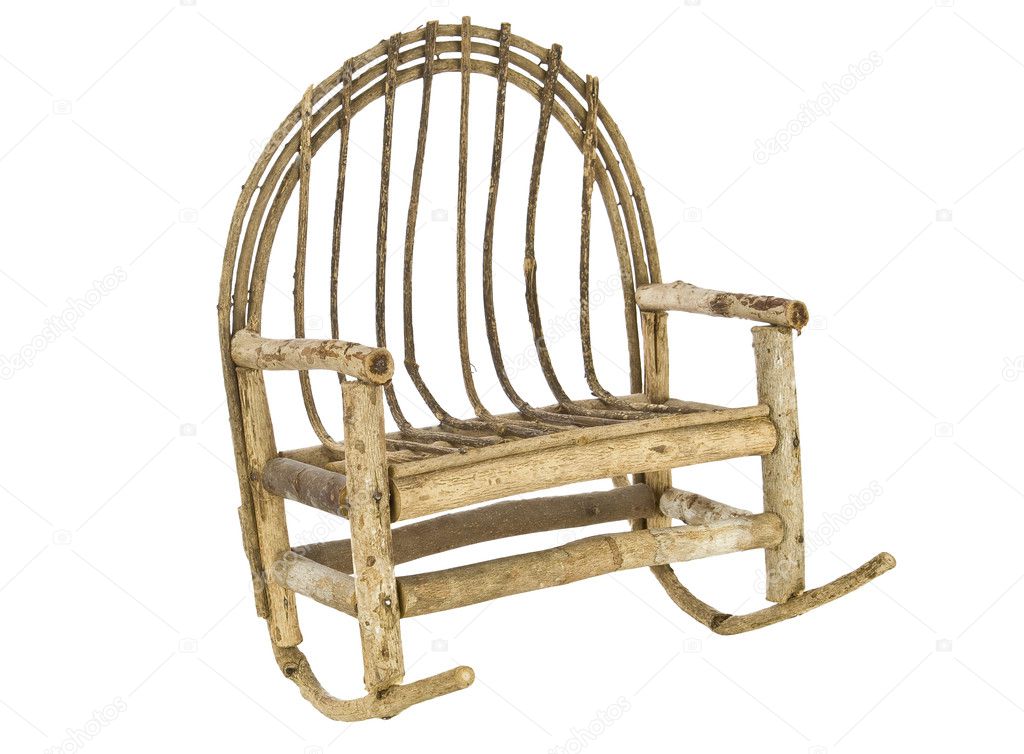 Rocking chair love seat on a white background