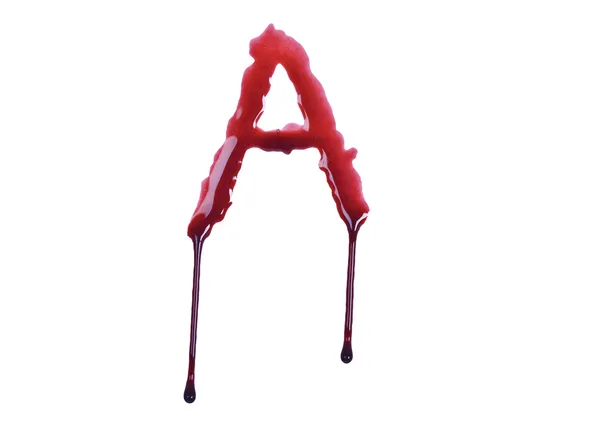 Dripping blood fonts a letra A — Fotografia de Stock