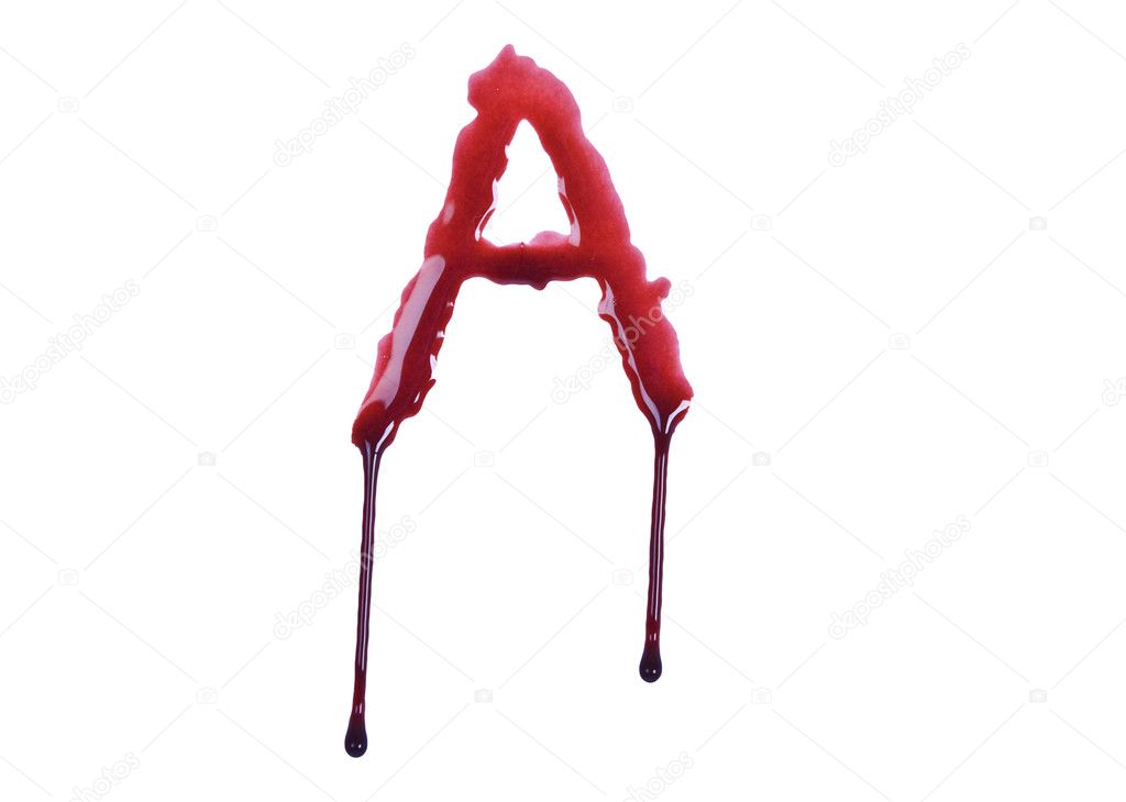 Dripping blood fonts the letter A