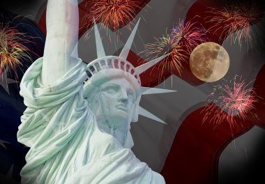 new York'ta izole Özgürlük heykeli görünümünü