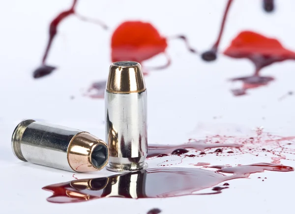 Blood and crime scene concept on white — Stock Photo, Image