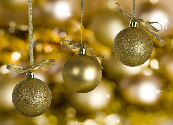 Goldene Weihnachtsdekoration — Stockfoto