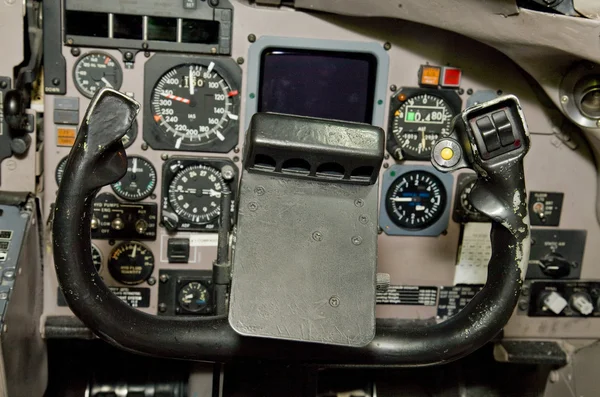 Jet aircraft control column — Stock Photo, Image