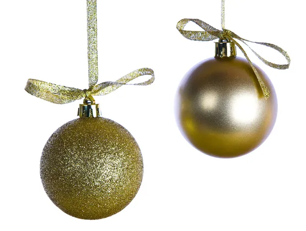Goldene Weihnachtsdekoration isoliert auf weiß — Stockfoto