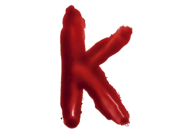 Dripping blood fonts the letter K — Stock Photo, Image