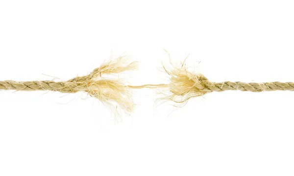 Frayed rope isolated over a white background — Stock Photo, Image