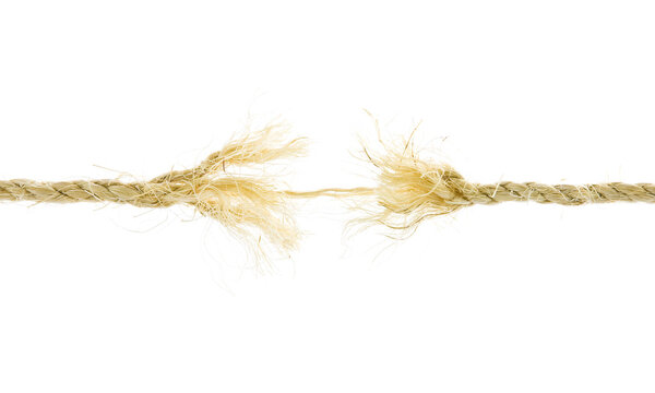 Frayed rope isolated over a white background