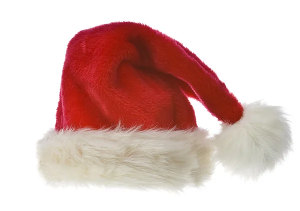 Cappello rosso di Babbo Natale isolato su sfondo bianco — Foto Stock