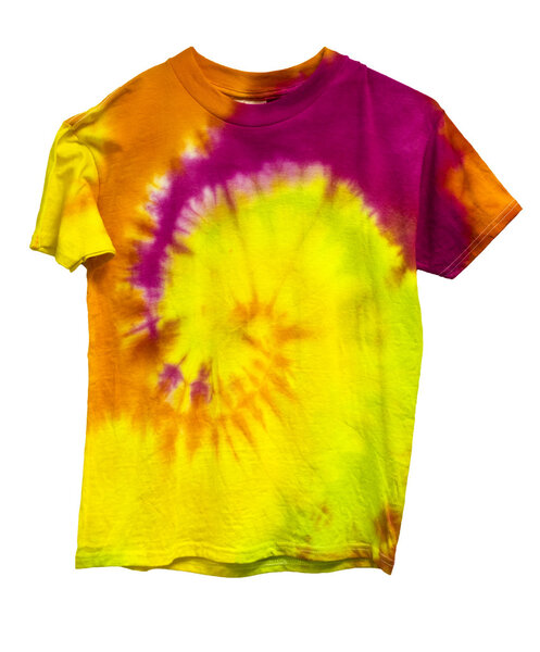 Галстук крашеная рубашка изолированы на белом
