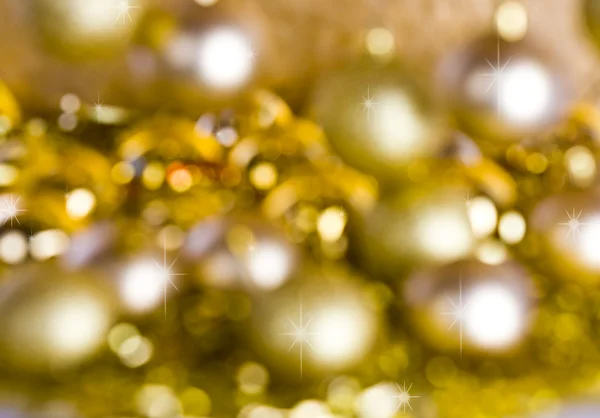 Golden christmas ball ornaments — Stock Photo, Image