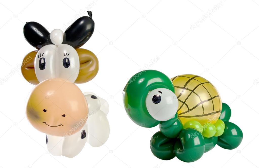 Balloon animal cow and turtle