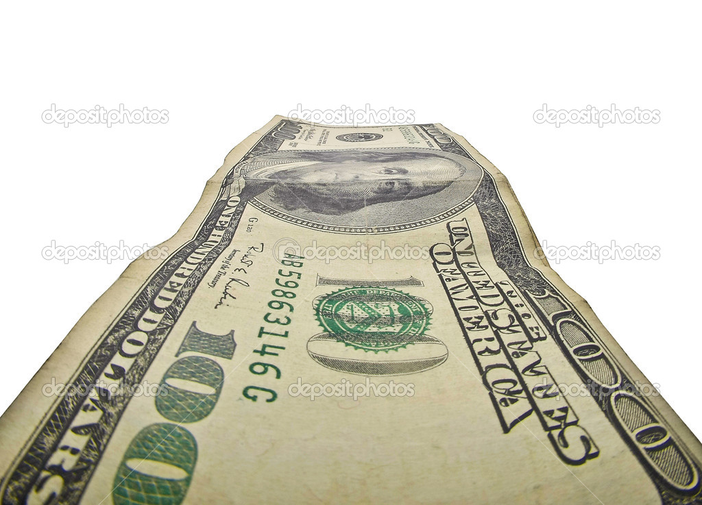 Hundred dollar bill isolated